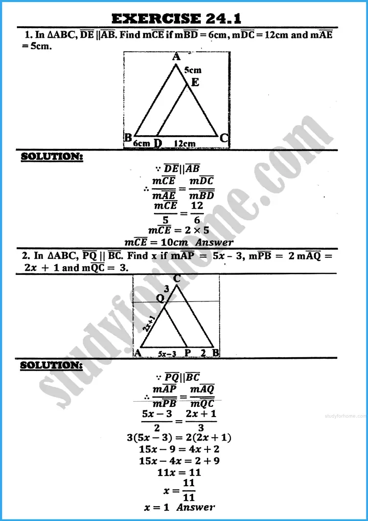 ratio and proportion exercise 24 1 mathematics class 10th 01