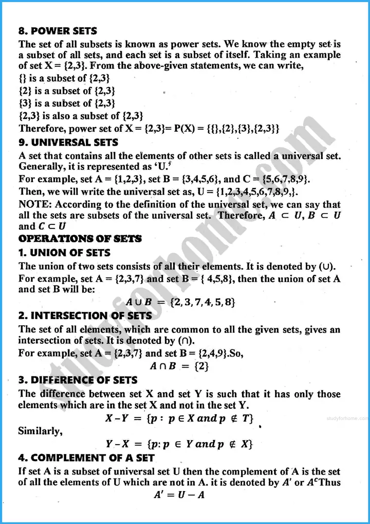 sets and functions definition and formulae mathematics class 10th 03