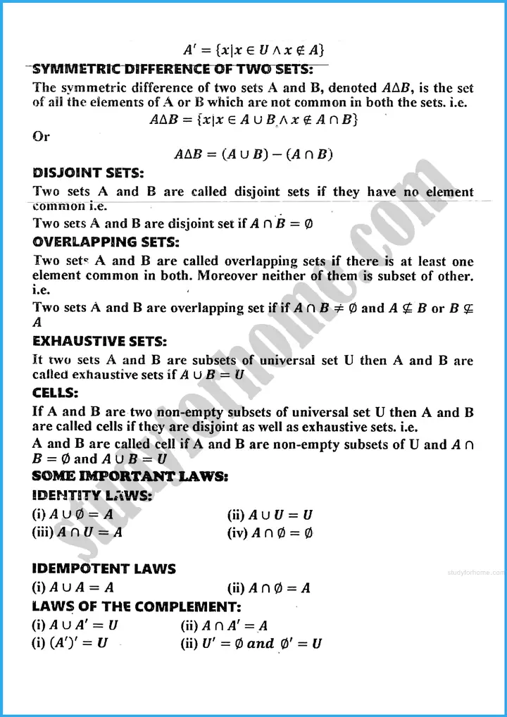 sets and functions definition and formulae mathematics class 10th 04