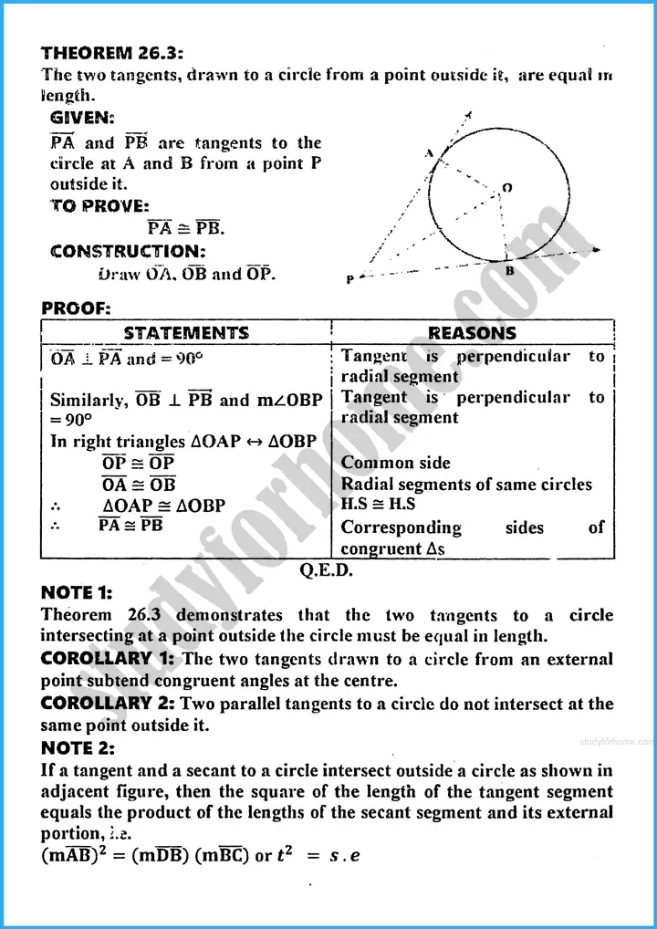 tangents of a circle definition and formulae mathematics class 10th 06