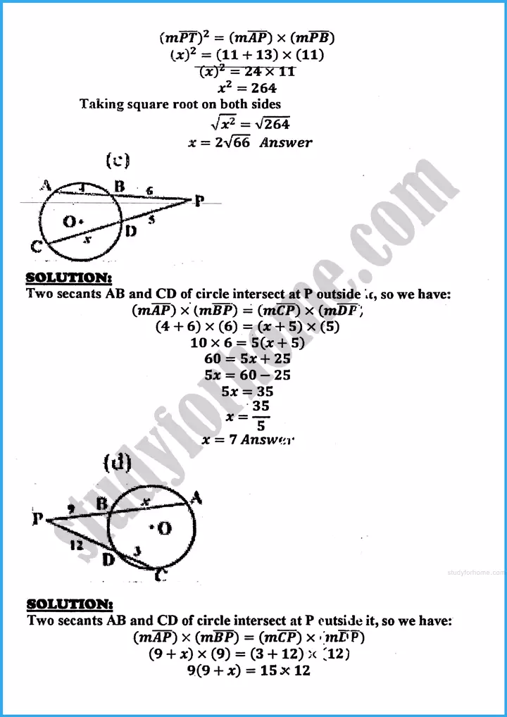 tangents of a circle exercise 26 2 mathematics class 10th 05