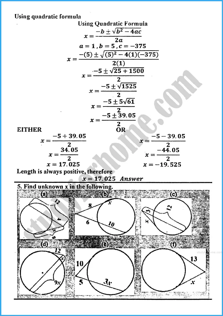 tangents of a circle exercise 26 2 mathematics class 10th 08