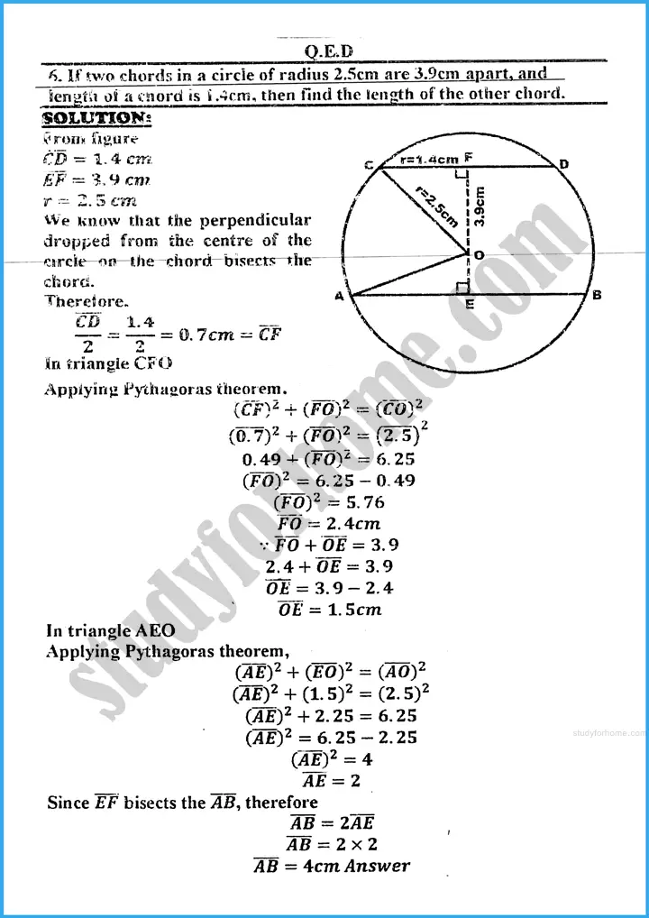 tangents of a circle exercise 26 3 mathematics class 10th 05