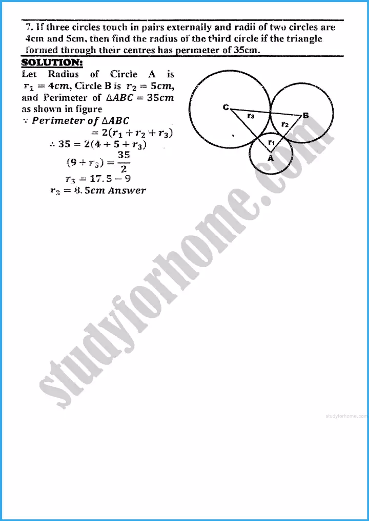 tangents of a circle exercise 26 3 mathematics class 10th 06