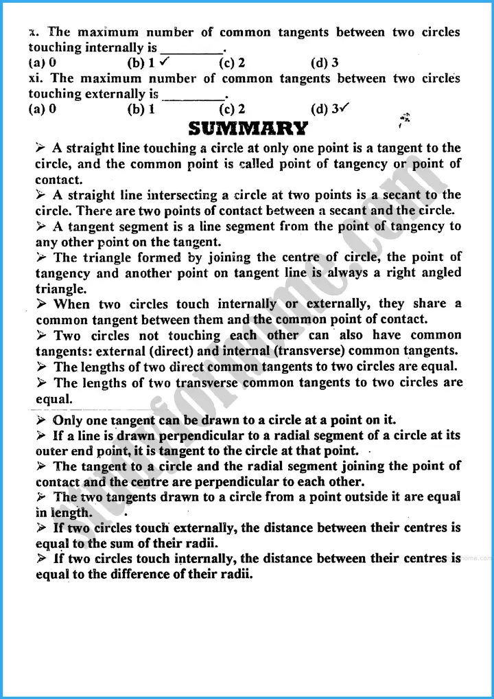 tangents of a circle review exercise 26 mathematics class 10th 02