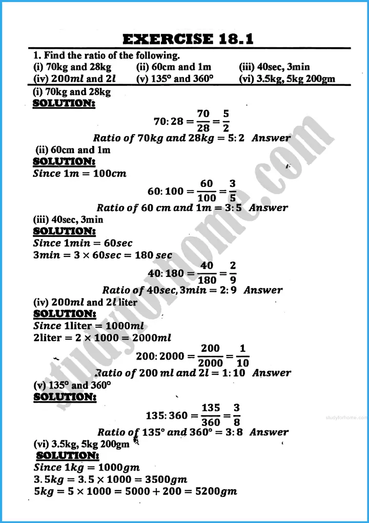 variations exercise 18 1 mathematics class 10th 01