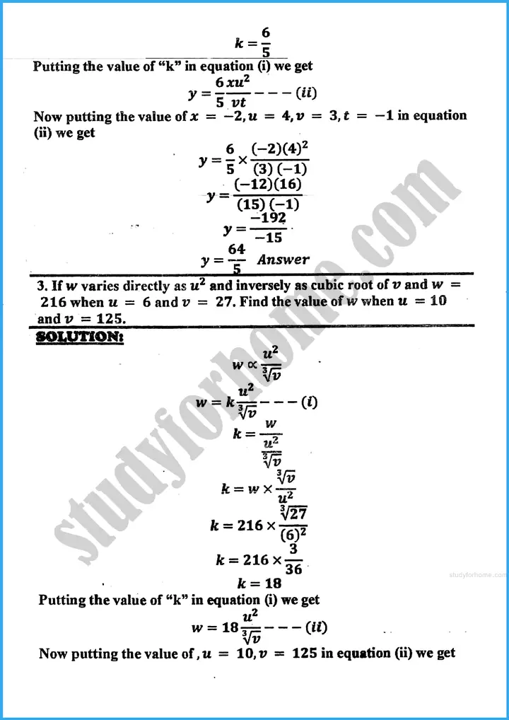 variations exercise 18 5 mathematics class 10th 02