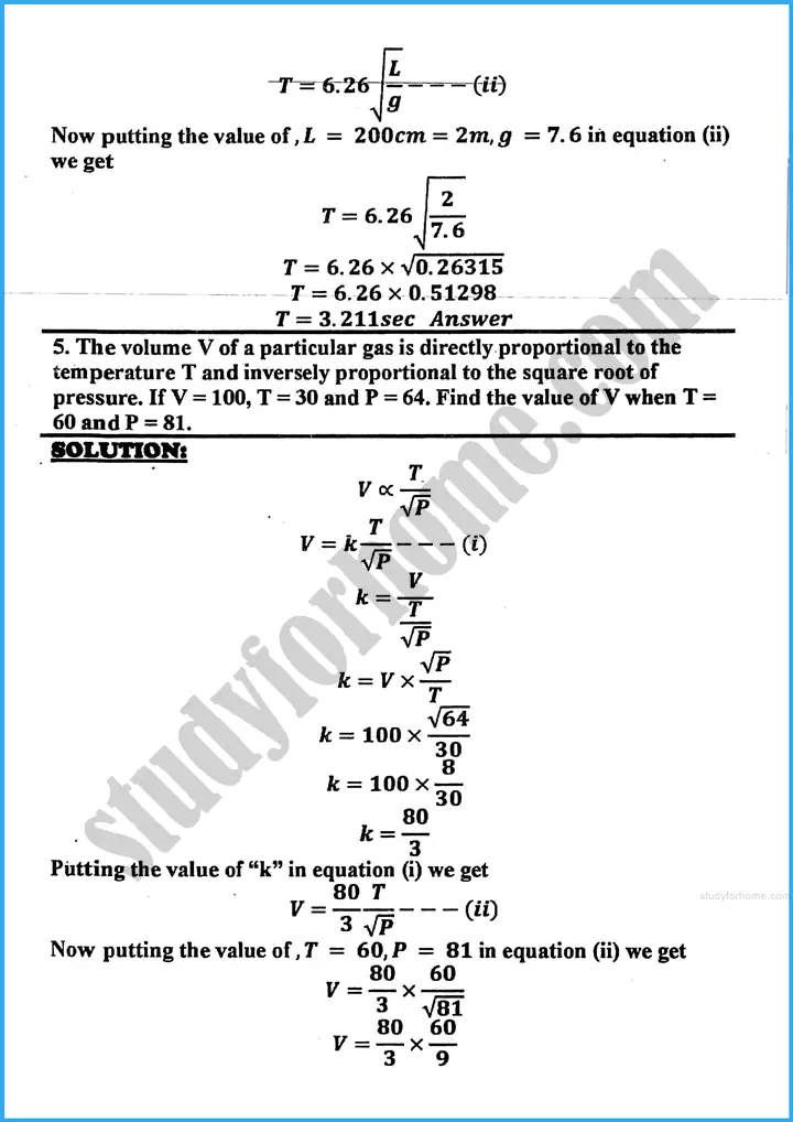 variations exercise 18 5 mathematics class 10th 04