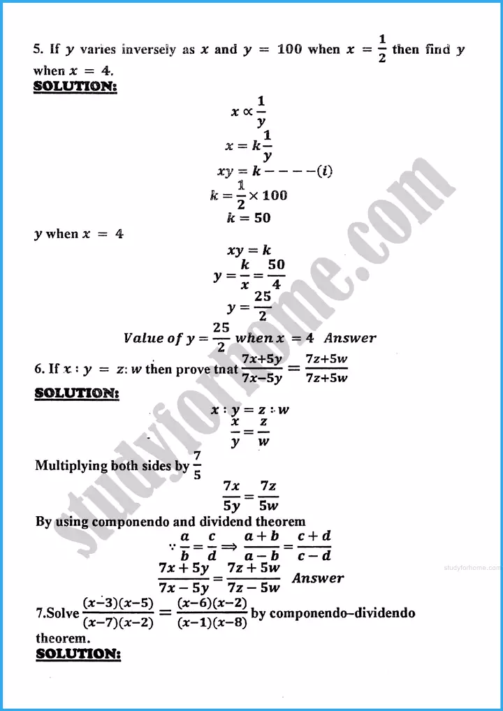 variations review exercise 18 mathematics class 10th 04