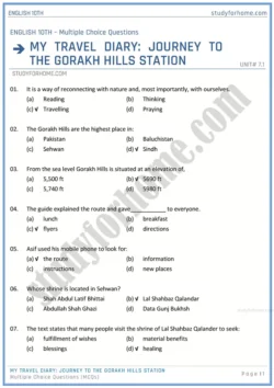 my-travel-diary-multiple-choice-questions-unit-7-1-english-class-10th-sindh-board