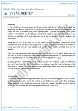 speak-gently-summary-and-words-meanings-unit-6-1-english-class-10th-sindh-board