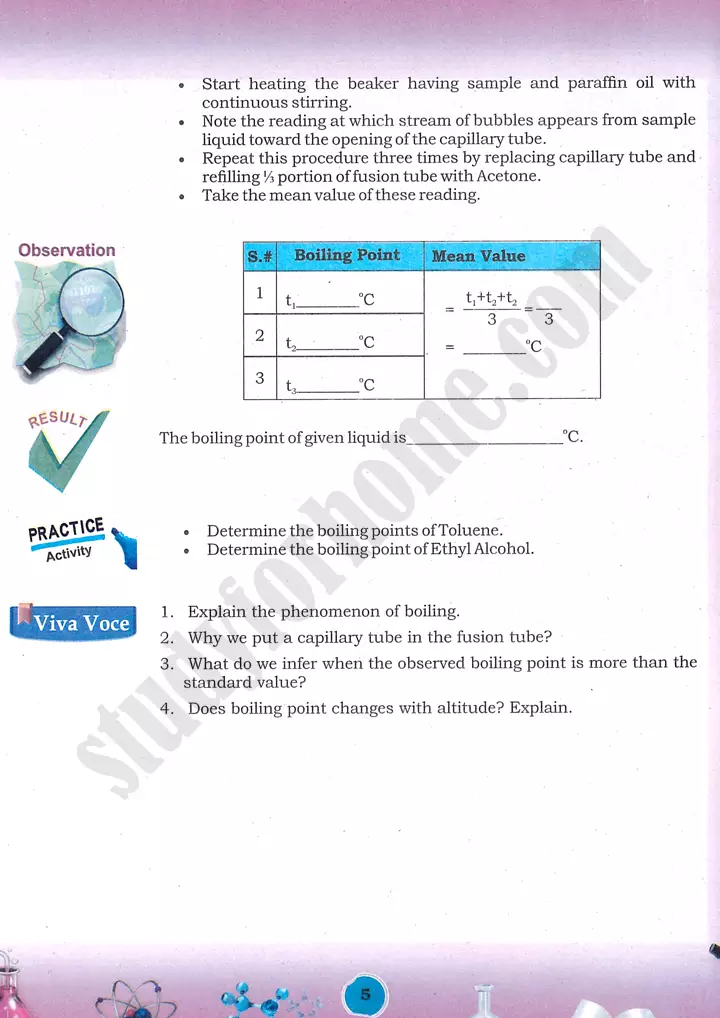 boiling point determination practical activity 3 chemistry class 9th 02