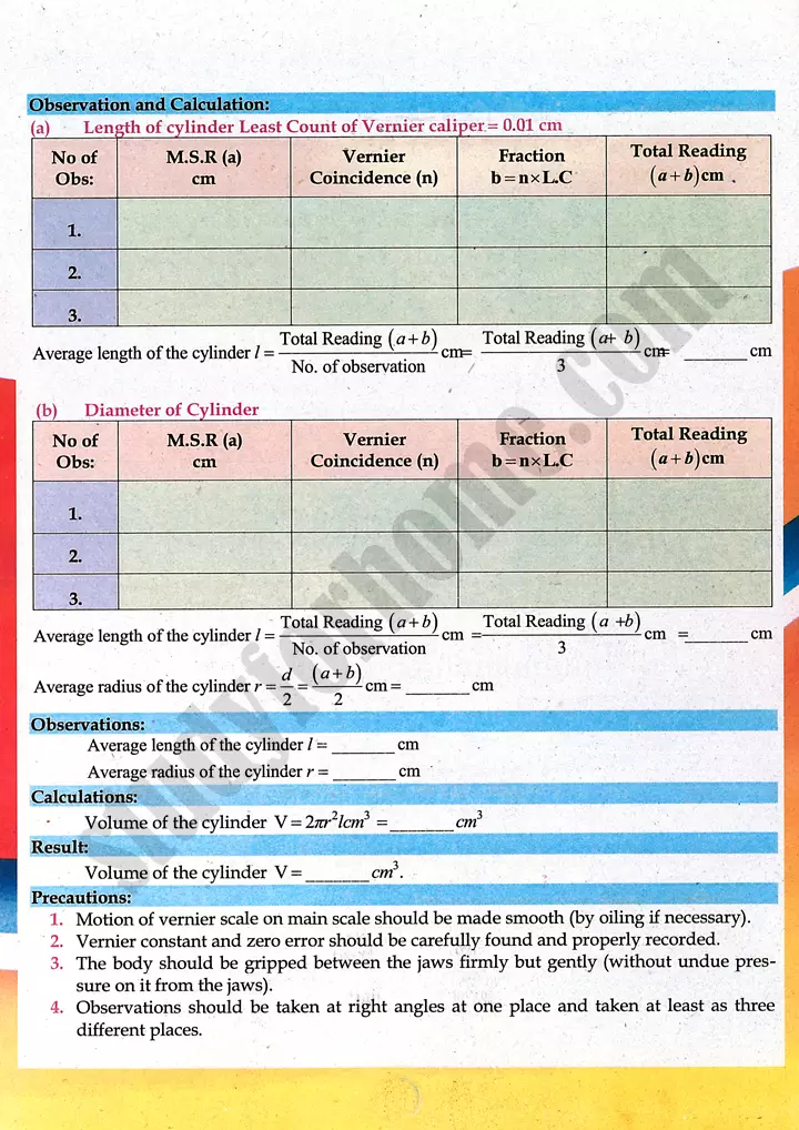 cylinder volume measurement practical activity 2 physics class 9th 03