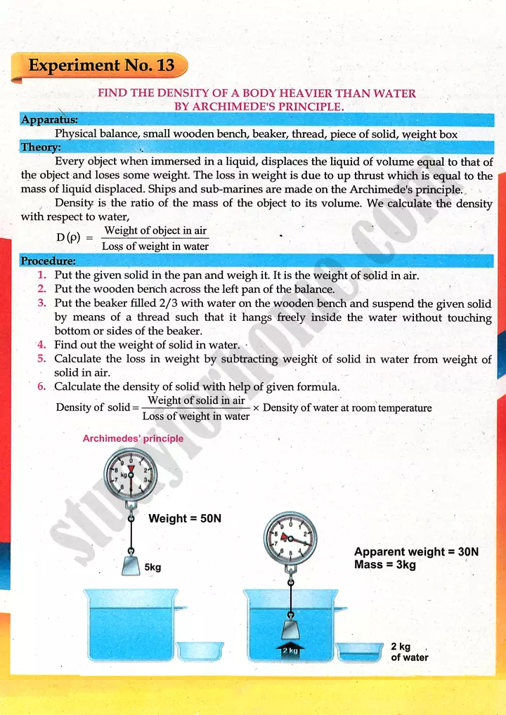 density-by-archimedes-principle-practical-activity-13-physics-class-9th