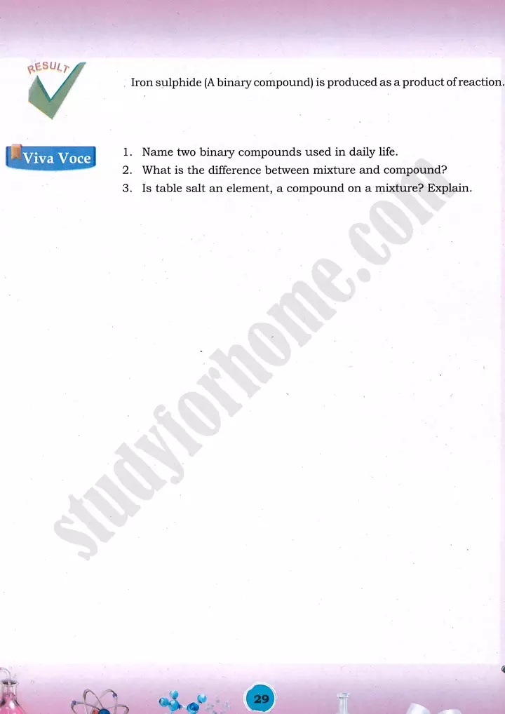formation of binary compounds practical activity 15 chemistry class 9th 02