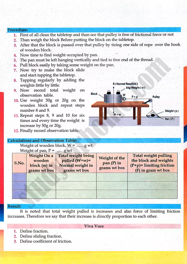 friction and normal force practical activity 6 physics class 9th 02