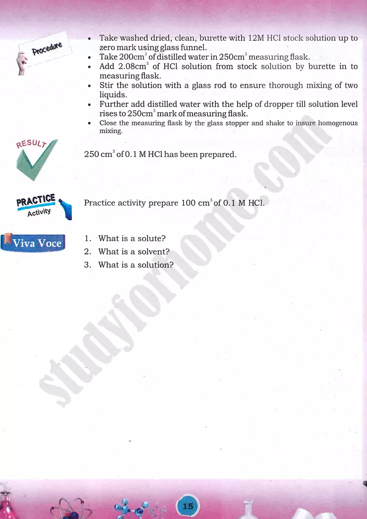 hcl solution preparation practical activity 8 chemistry class 9th 02