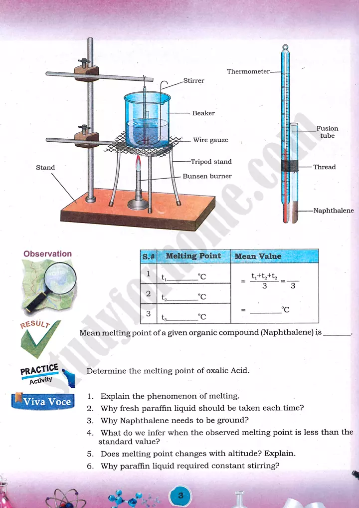 melting point determination practical activity 2 chemistry class 9th 02