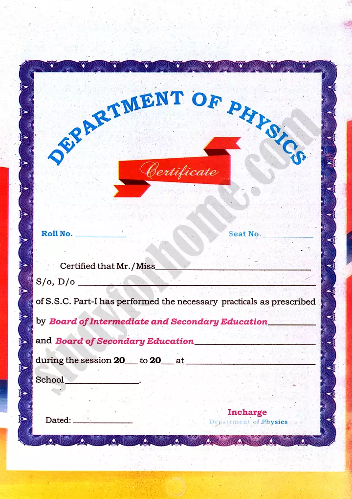 physics journal of practical activities class 9th sindh board science group 05