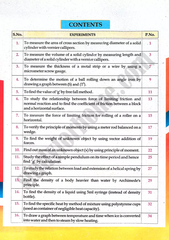 physics journal of practical activities class 9th sindh board science group 06