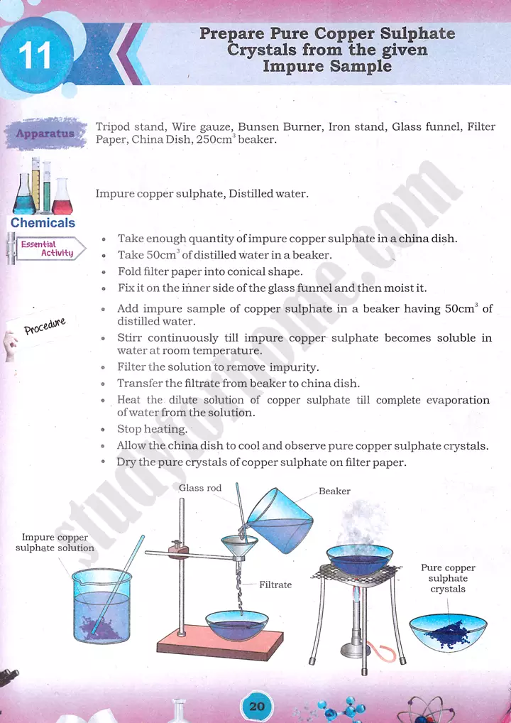 purification-of-copper-sulphate-crystals-practical-activity-11-chemistry-class-9th