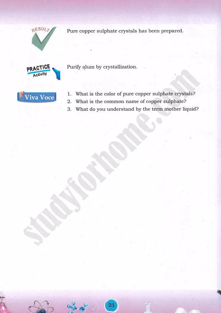 purification of copper sulphate crystals practical activity 11 chemistry class 9th 02