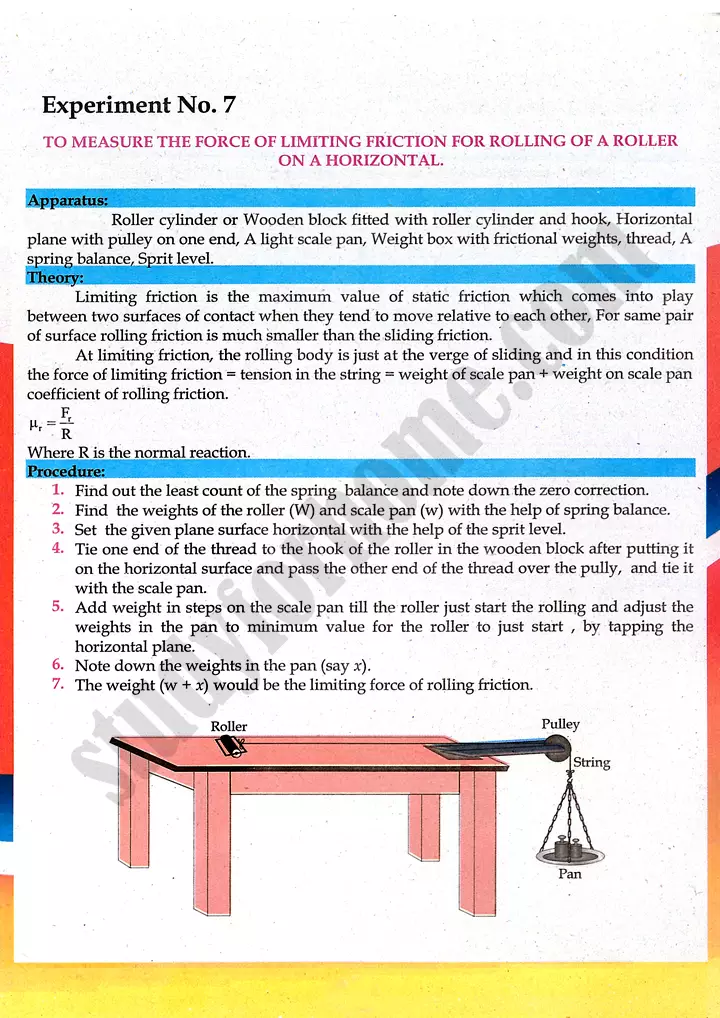 rolling friction force practical activity 7 physics class 9th 01