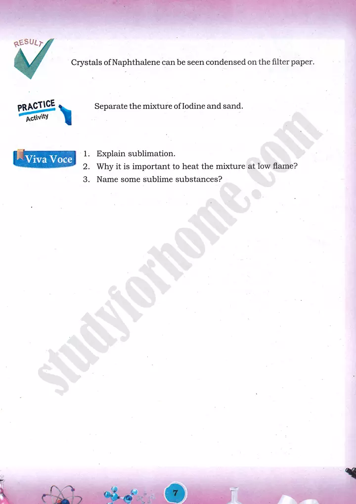 sublimation technique practical activity 4 chemistry class 9th 02