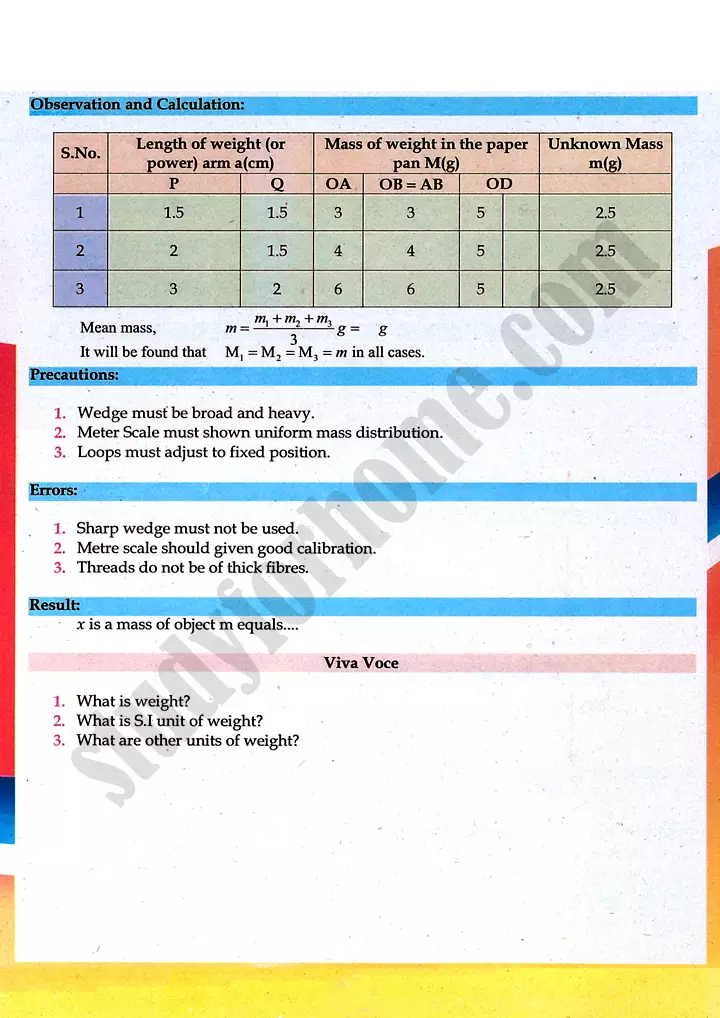 unknown mass via moments practical activity 10 physics class 9th 03