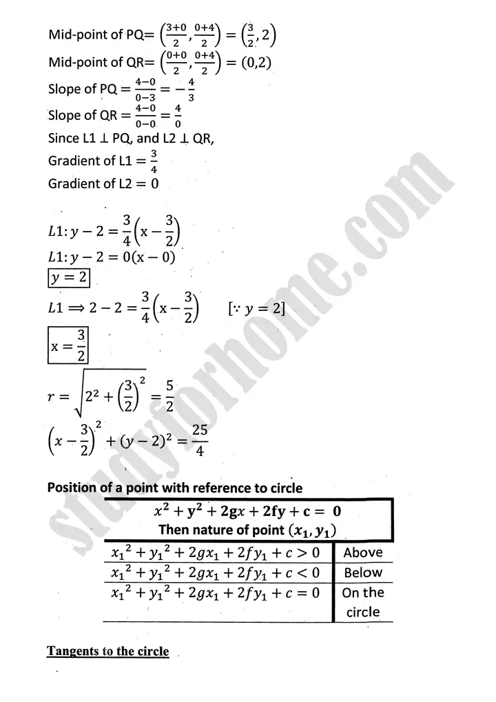 circle definition and formulae mathematics 12th sindh board 07