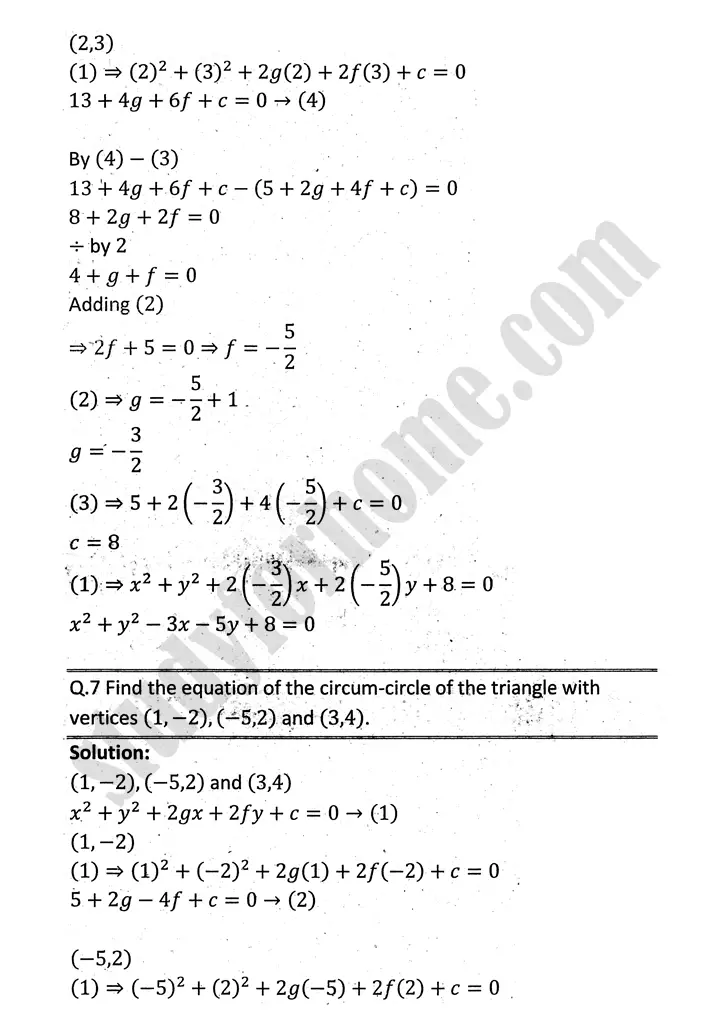circle exercise 8 2 mathematics 12th sindh board 10