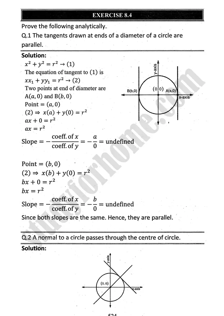 circle-exercise-8-4-mathematics-12th-sindh-board