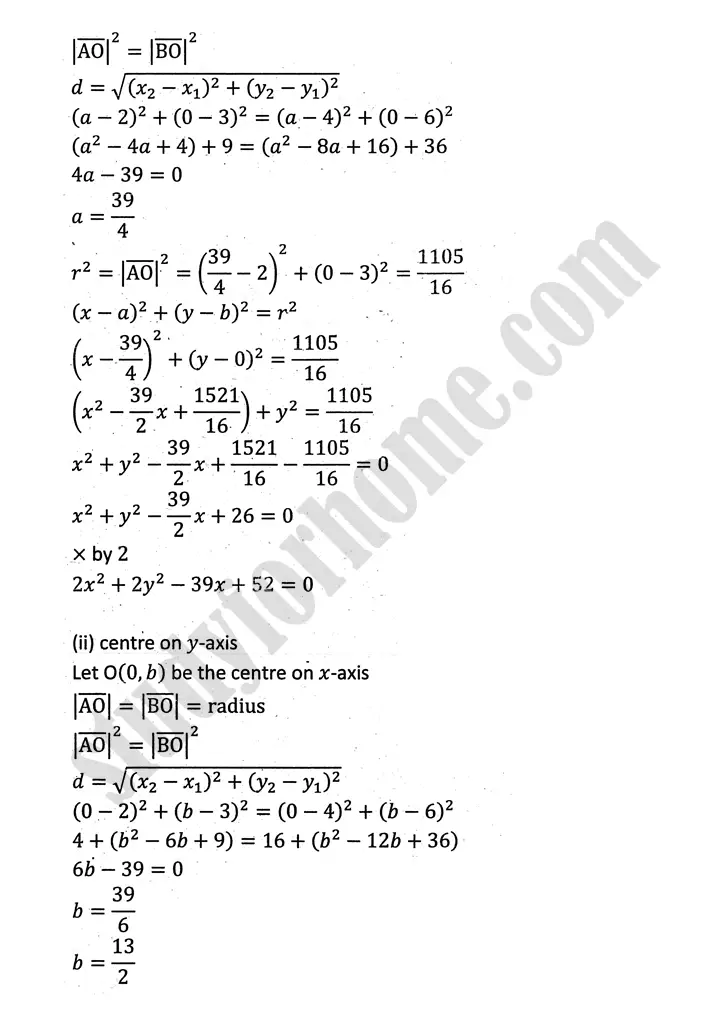 circle review exercise 8 mathematics 12th sindh board 04