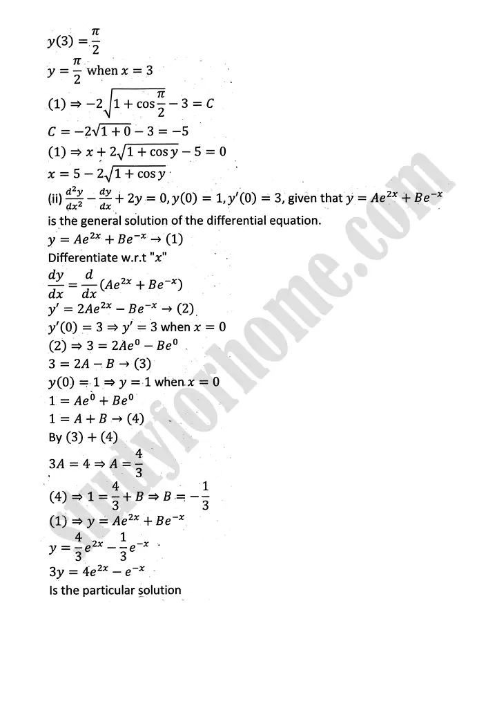 differential equations exercise 10 1 mathematics 12th sindh board 08