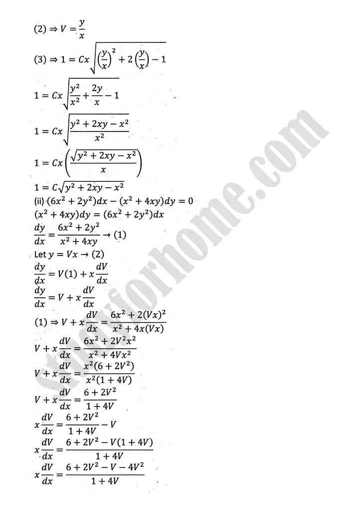 differential equations exercise 10 2 mathematics 12th sindh board 07