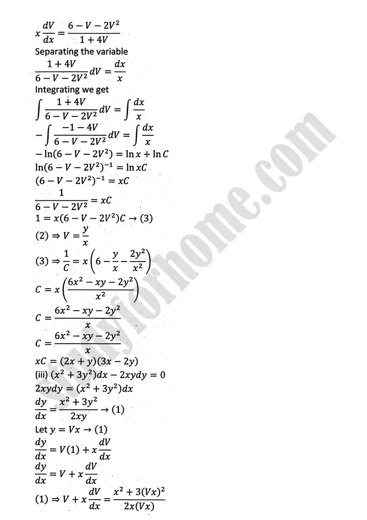 differential equations exercise 10 2 mathematics 12th sindh board 08