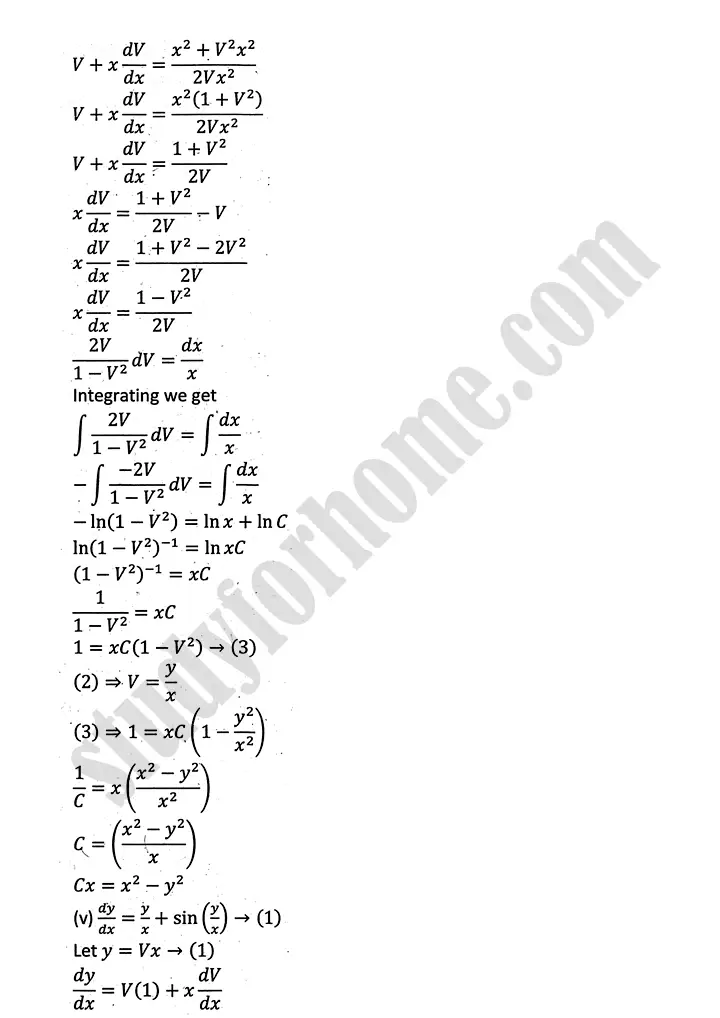 differential equations exercise 10 2 mathematics 12th sindh board 10