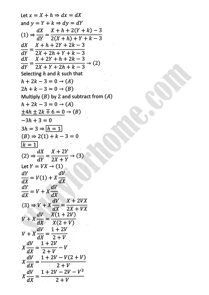 differential equations exercise 10 2 mathematics 12th sindh board 15