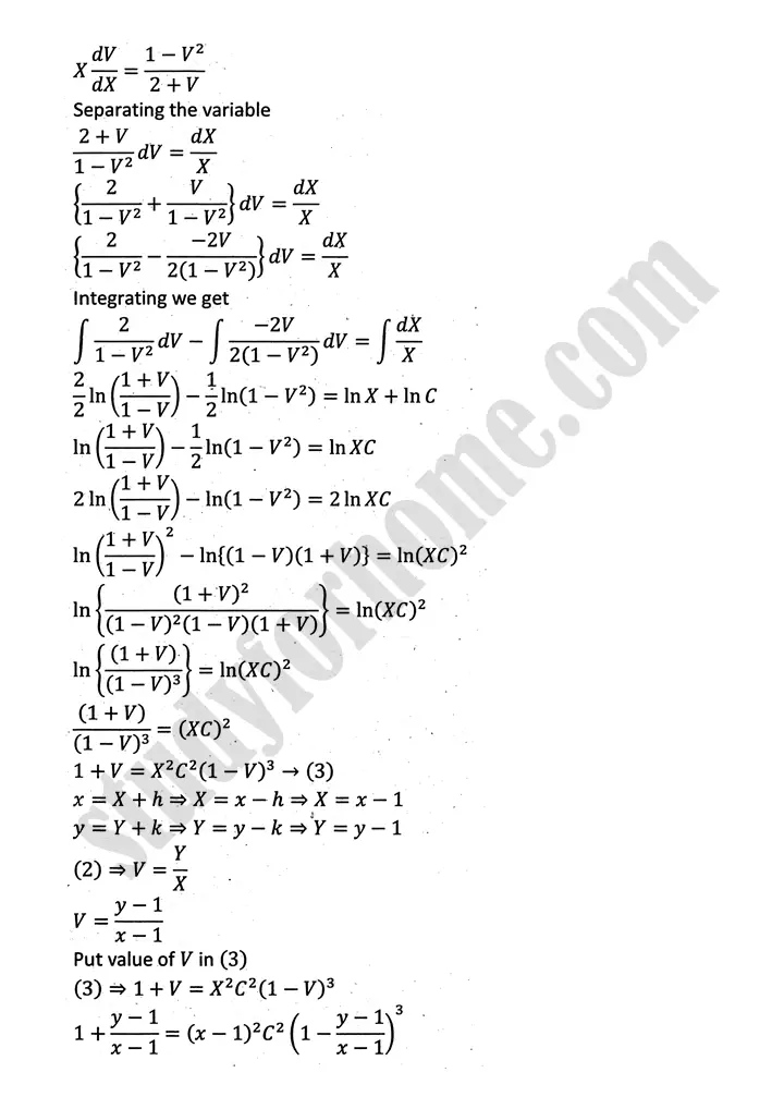 differential equations exercise 10 2 mathematics 12th sindh board 16