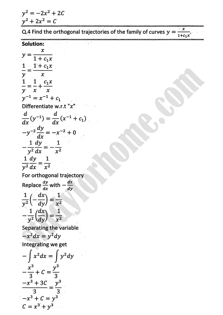 differential equations exercise 10 3 mathematics 12th sindh board 04