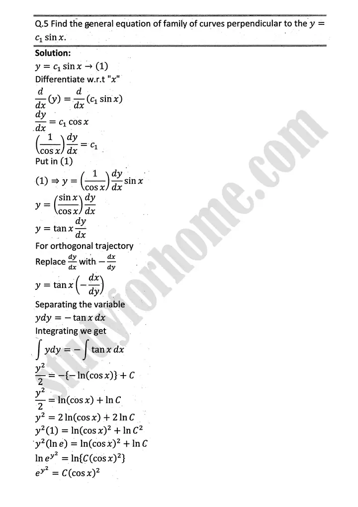 differential equations exercise 10 3 mathematics 12th sindh board 05