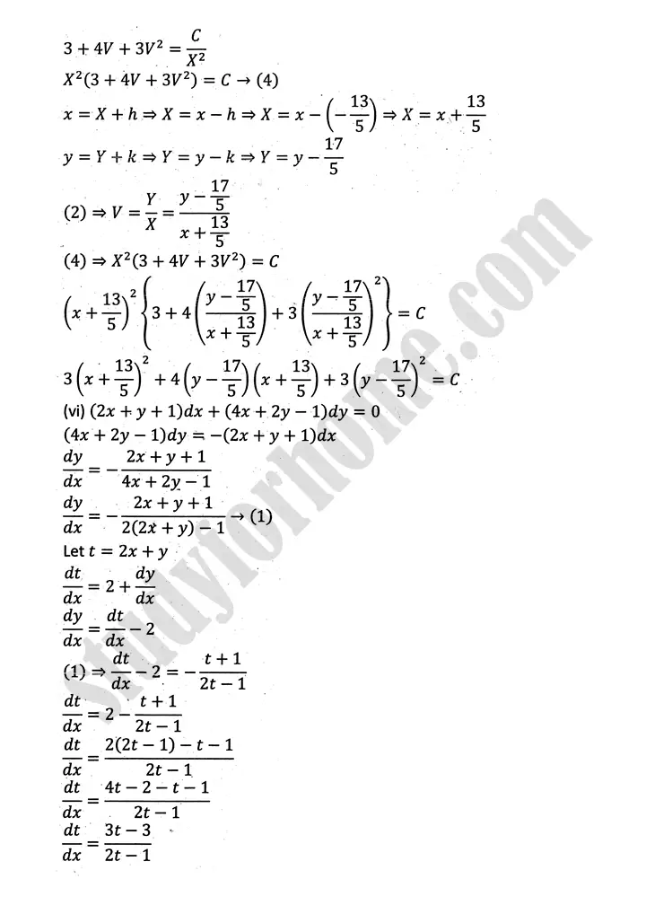 differential equations review exercise 10 mathematics 12th sindh board 09