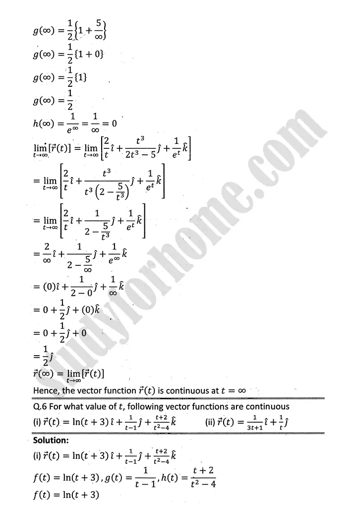 differentiation of vector functions exercise 5 1 mathematics 12th sindh board 06