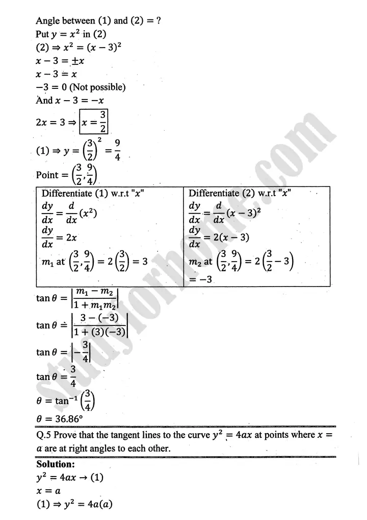 higher order derivatives and applications exercise 4 3 mathematics 12th sindh board 04