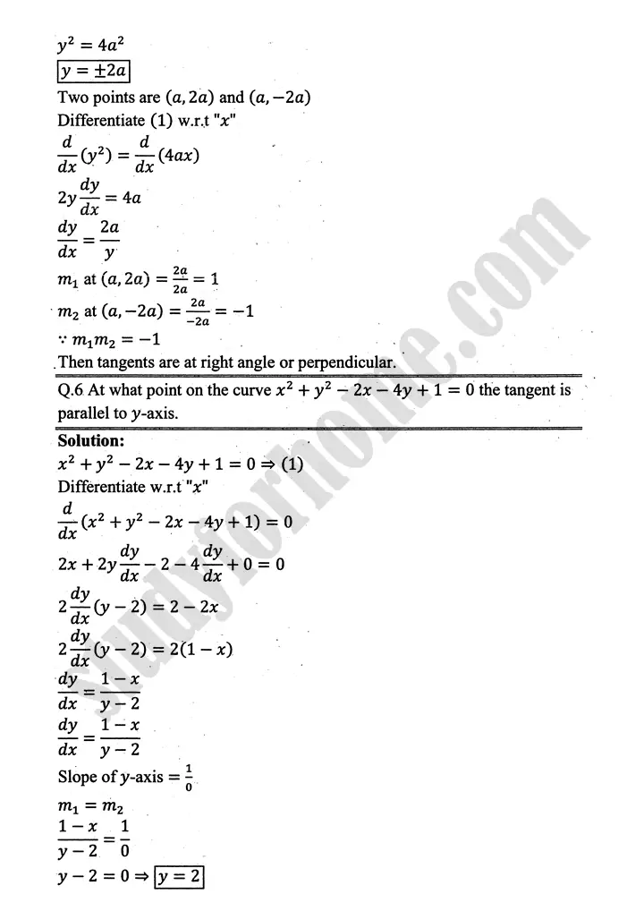 higher order derivatives and applications exercise 4 3 mathematics 12th sindh board 05