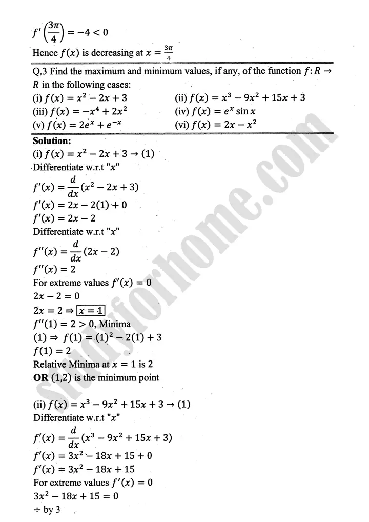 higher order derivatives and applications exercise 4 4 mathematics 12th sindh board 02