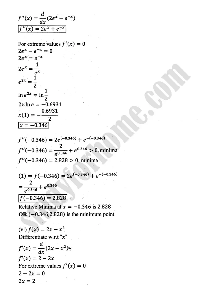 higher order derivatives and applications exercise 4 4 mathematics 12th sindh board 06
