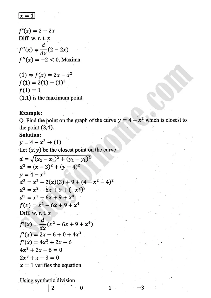 higher order derivatives and applications exercise 4 4 mathematics 12th sindh board 07