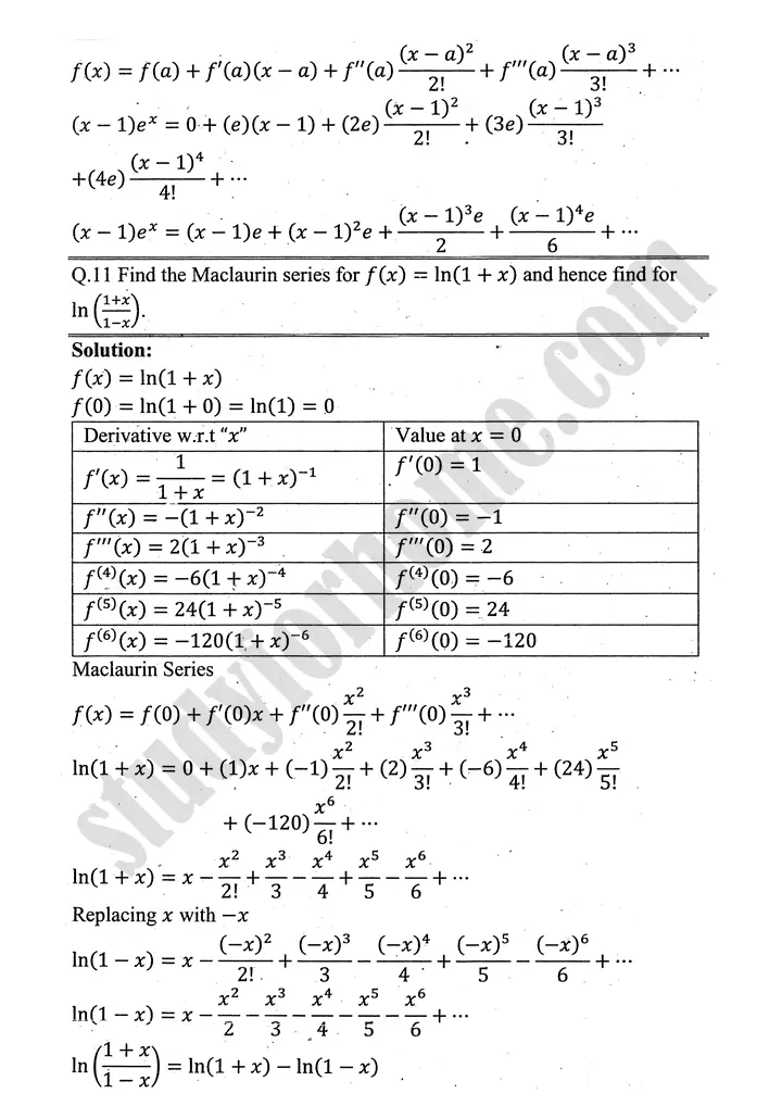 higher order derivatives and applications review exercise 4 mathematics 12th sindh board 13