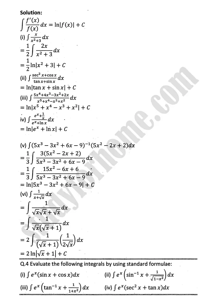 integration exercise 6 1 mathematics 12th sindh board 06